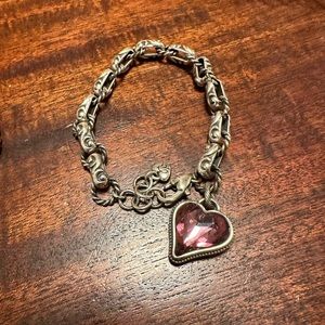 Brighton Bibi pink heart reversible bracelet retired